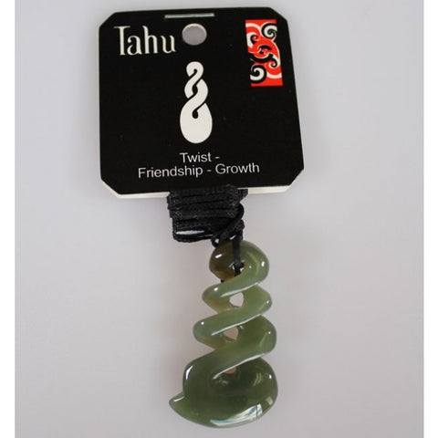 Triple Twist Jade Pendant Necklace