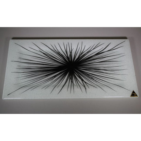 Platter - Black Spinifex Design - Large Rectangle - White - Glass